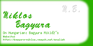 miklos bagyura business card